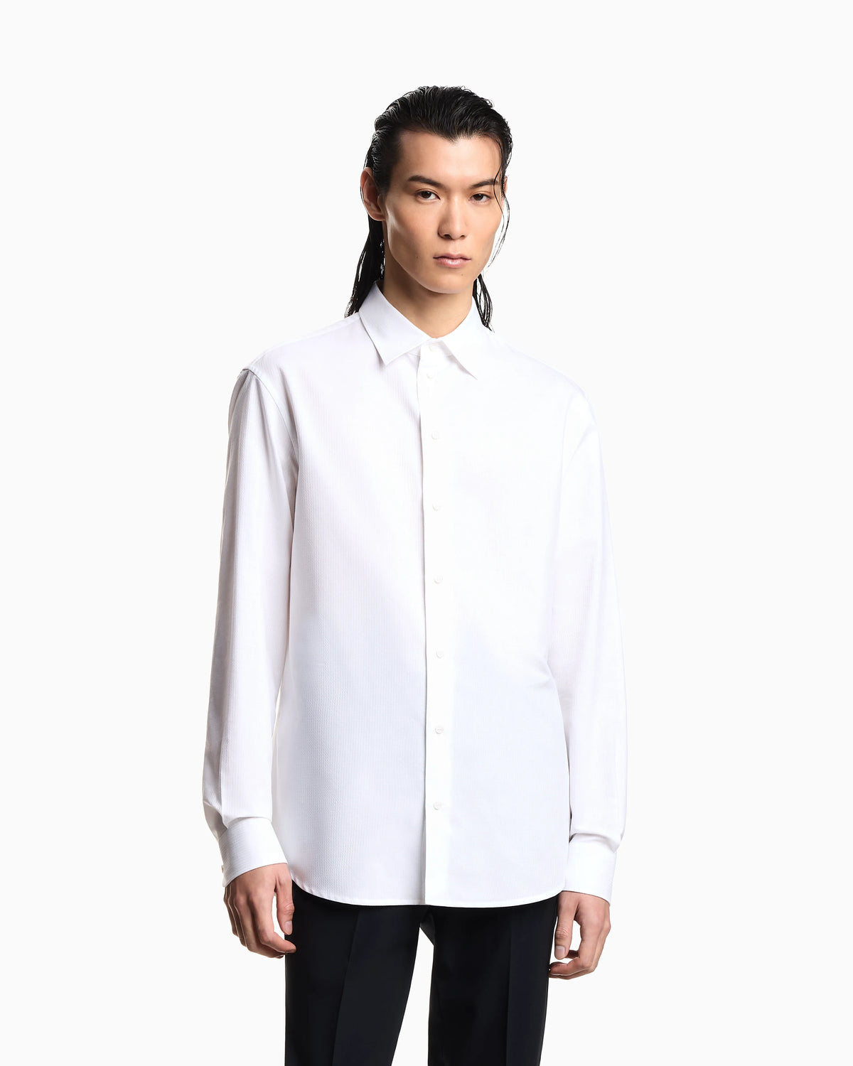 Micro-textured fabric shirt