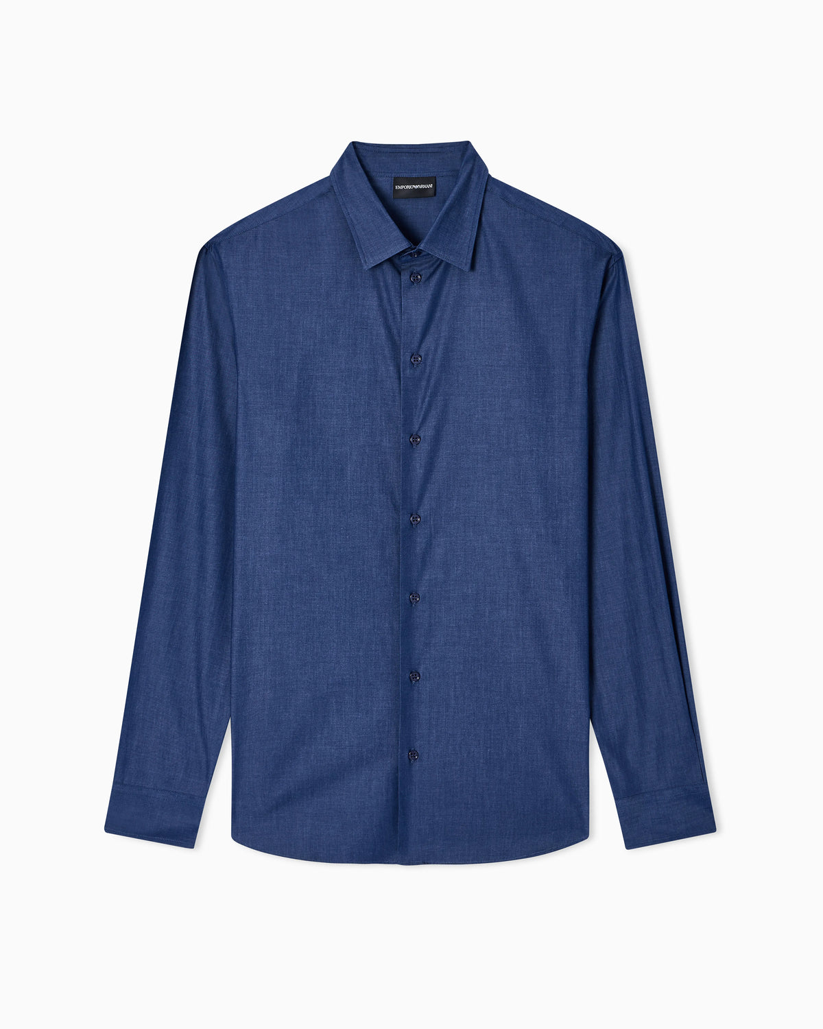 Denim-effect fabric shirt