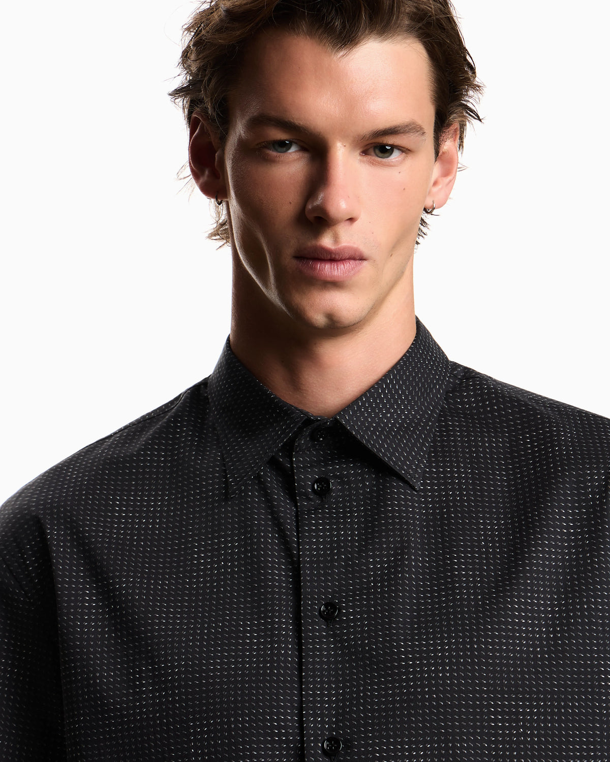 Shirt with all-over micro-pattern print