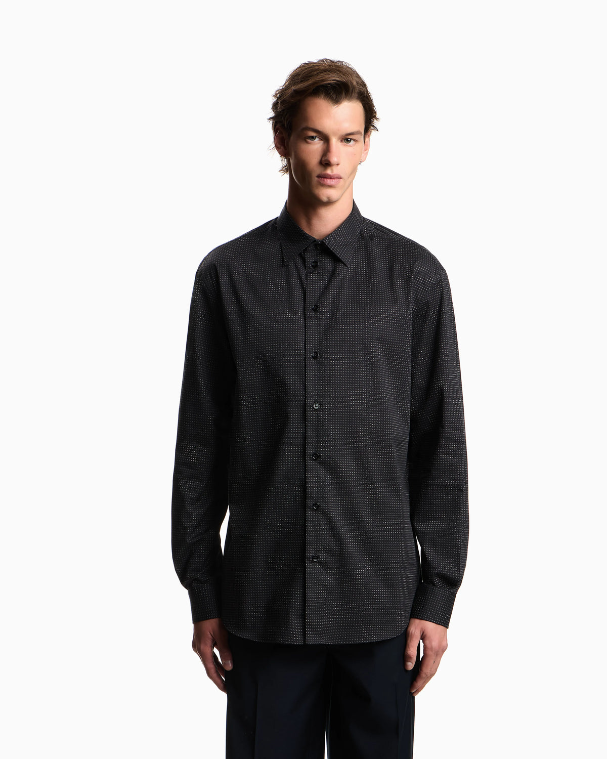 Shirt with all-over micro-pattern print