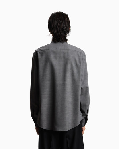 Soft-finish virgin-wool canvas shirt
