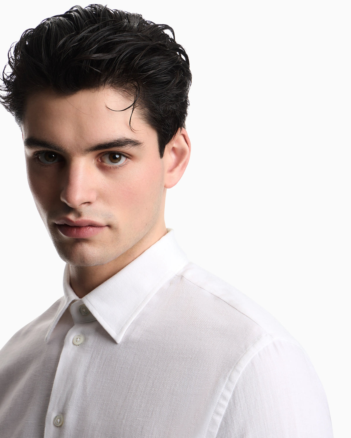 Textured linen blend shirt