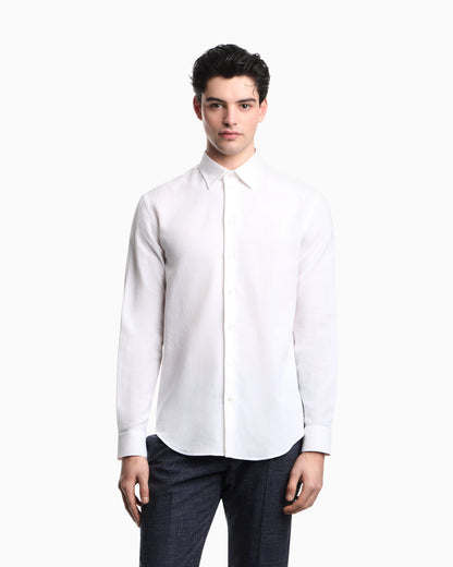 Textured linen blend shirt