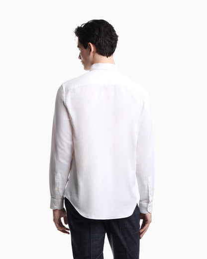 Textured linen blend shirt