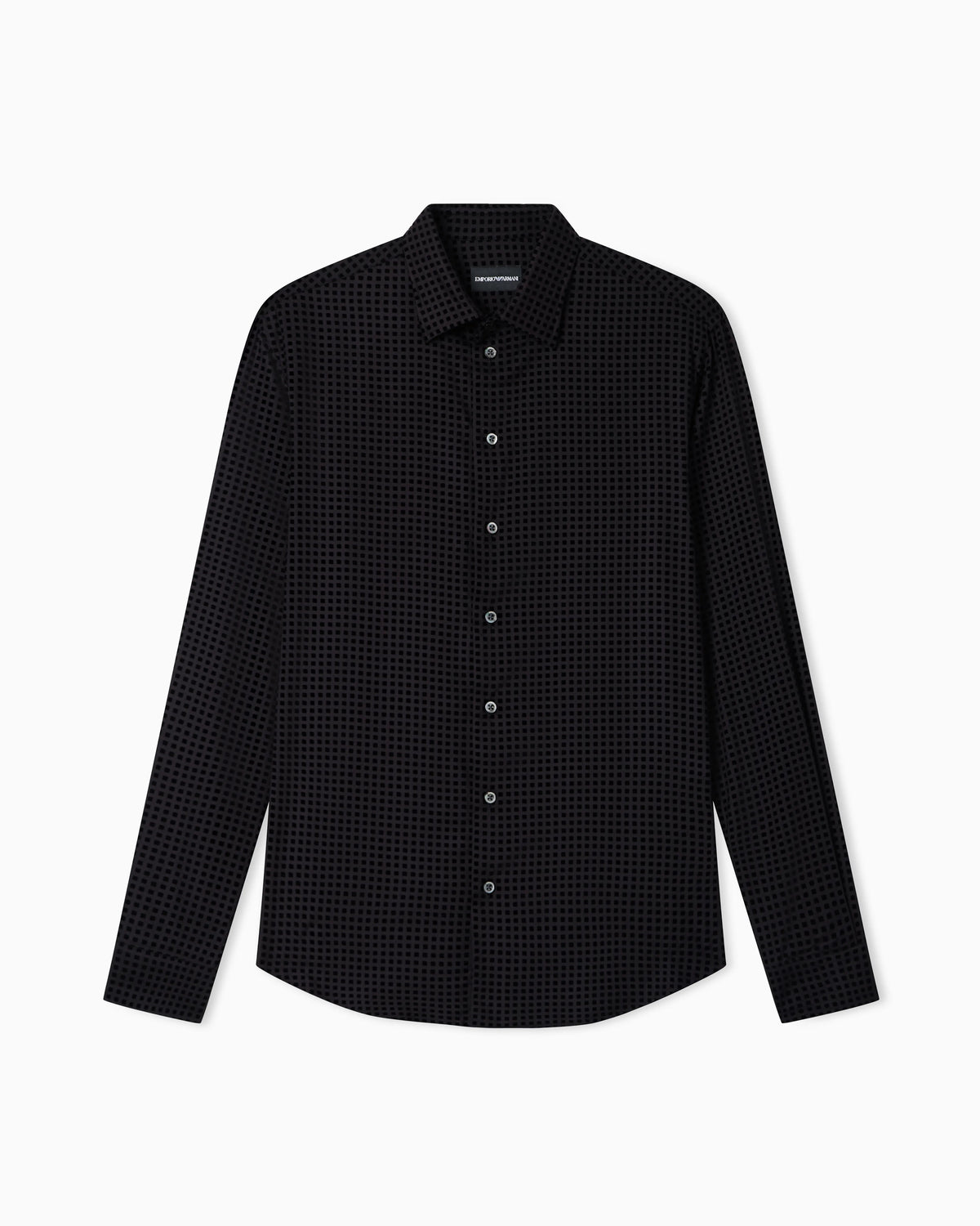 Micro-check flocked viscose shirt