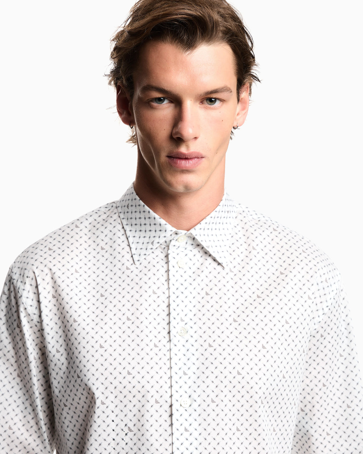 Shirt with all-over micro-pattern print