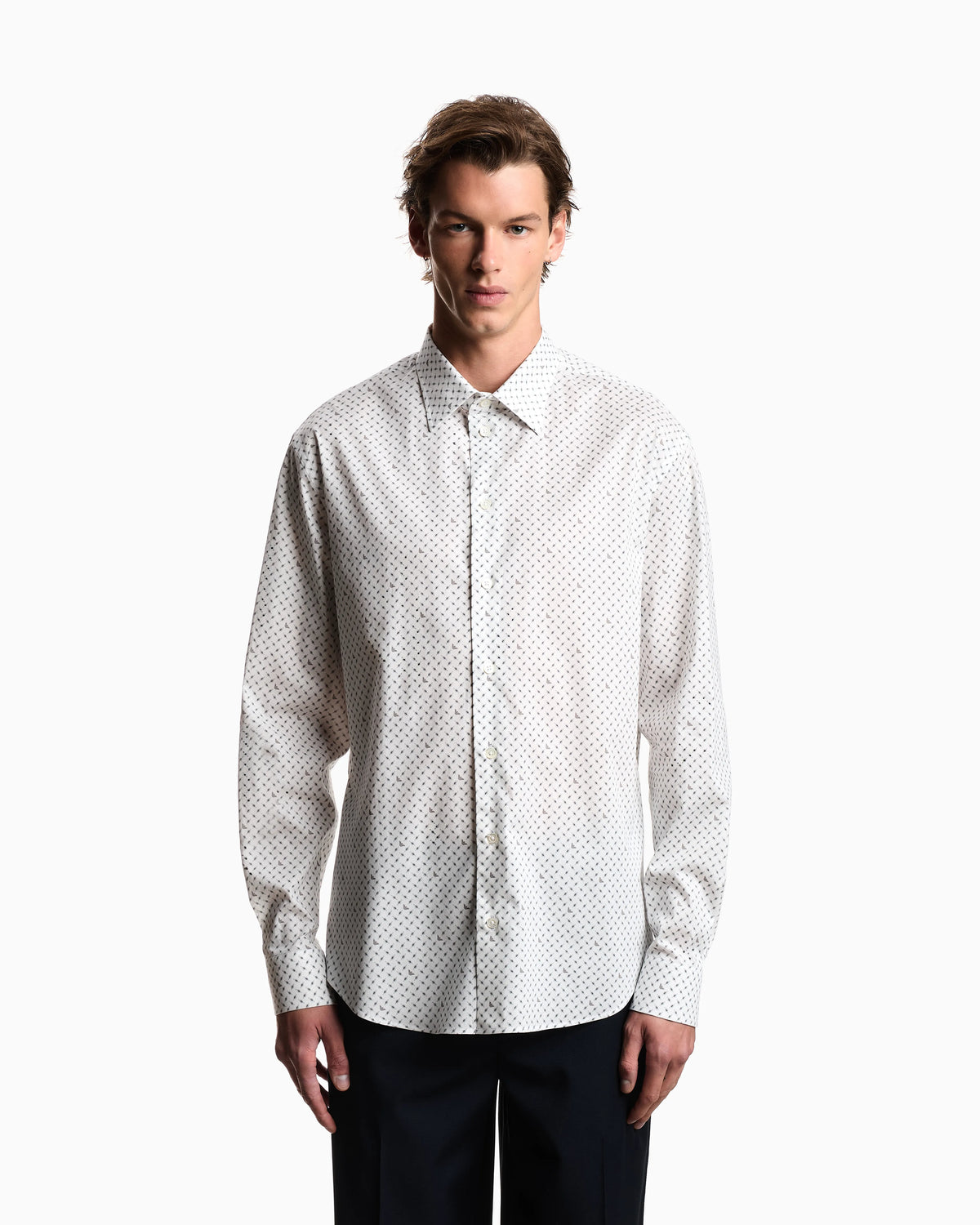 Shirt with all-over micro-pattern print