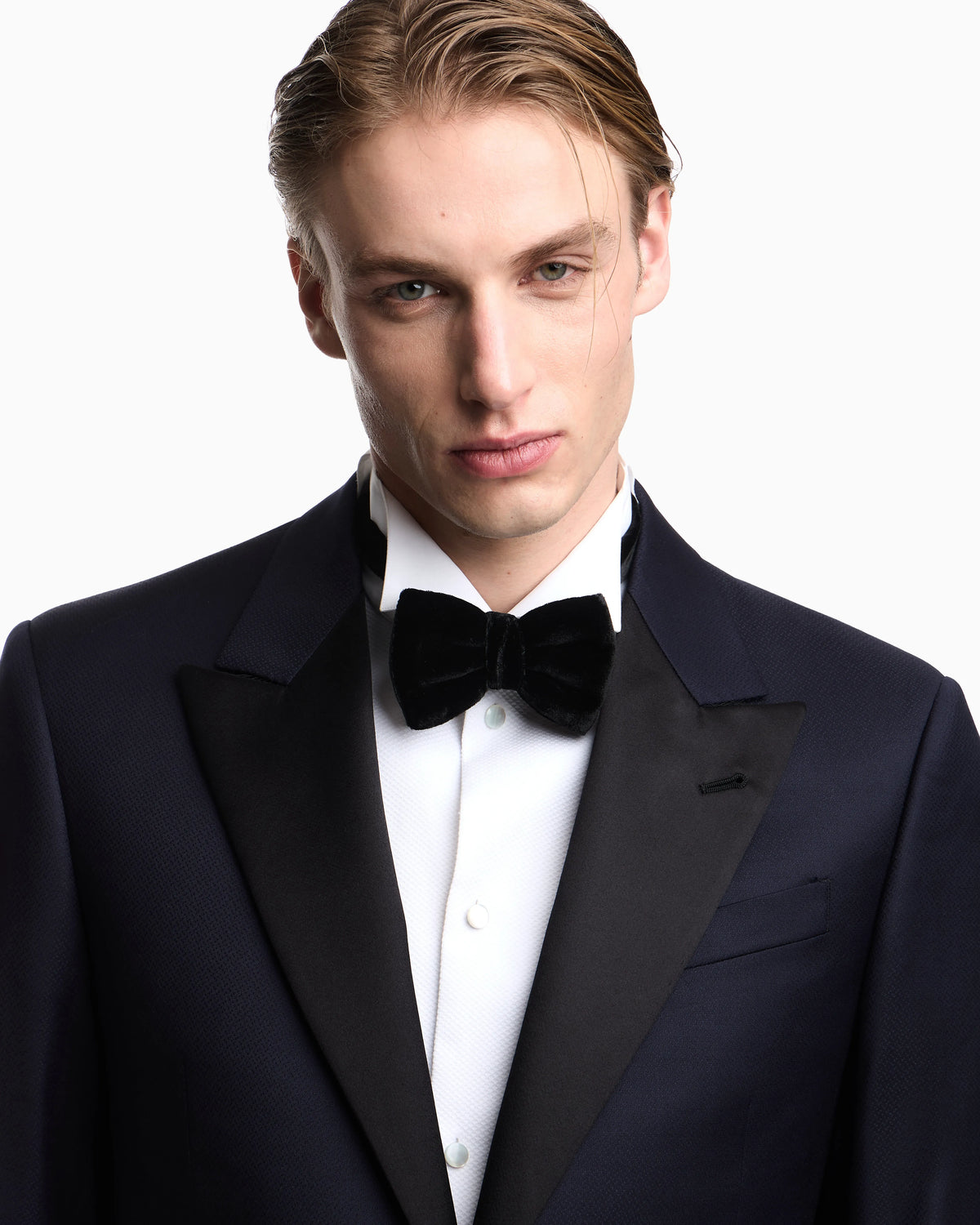 Tuxedo dress in worsted virgin wool