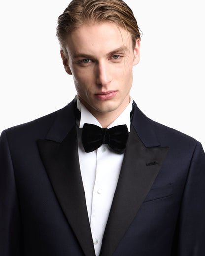 Tuxedo dress in worsted virgin wool