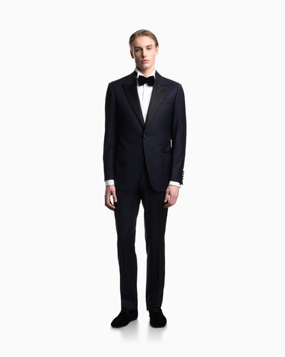 Tuxedo dress in worsted virgin wool