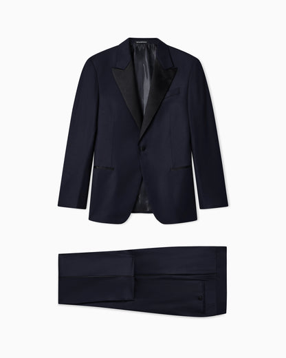 Tuxedo dress in worsted virgin wool