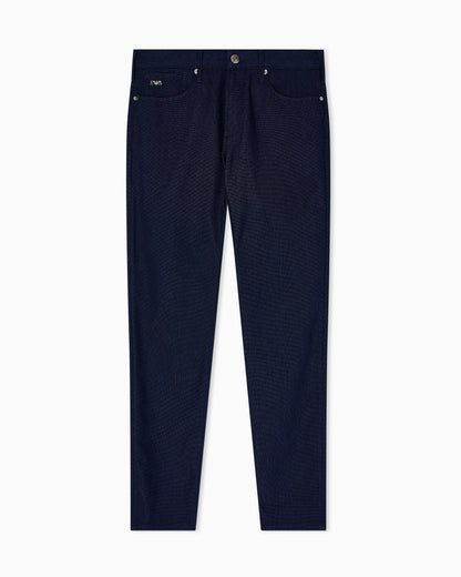 J06 slim-fit, micro polka-dot denim jeans