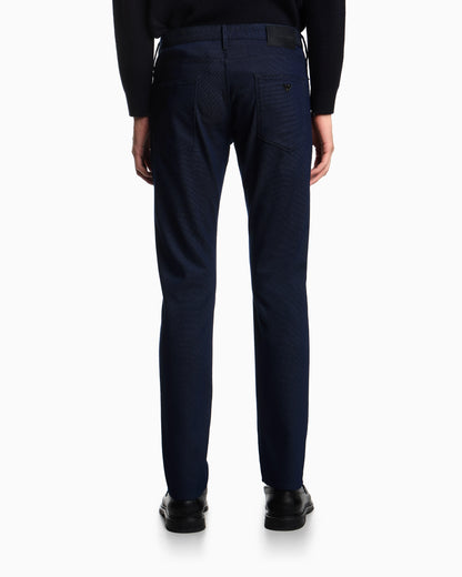 J06 slim-fit, micro polka-dot denim jeans