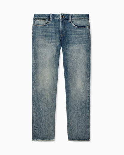 Slim fit jeans in stone washed denim with five pockets