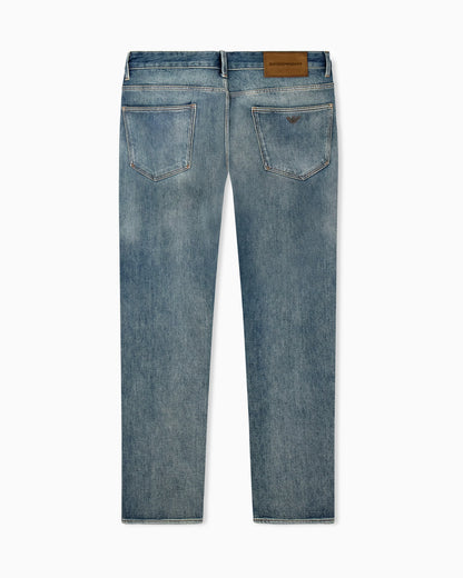 Slim fit jeans in stone washed denim with five pockets