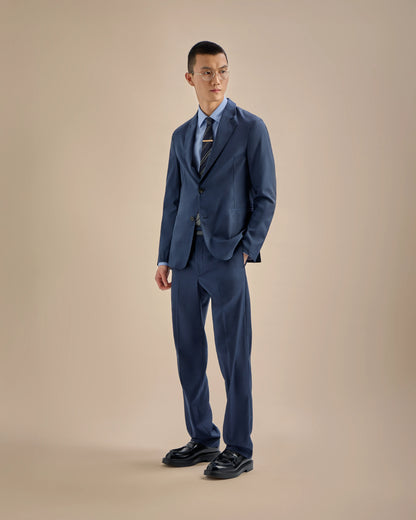 Icon single-breasted jacket in tropical light wool canvas