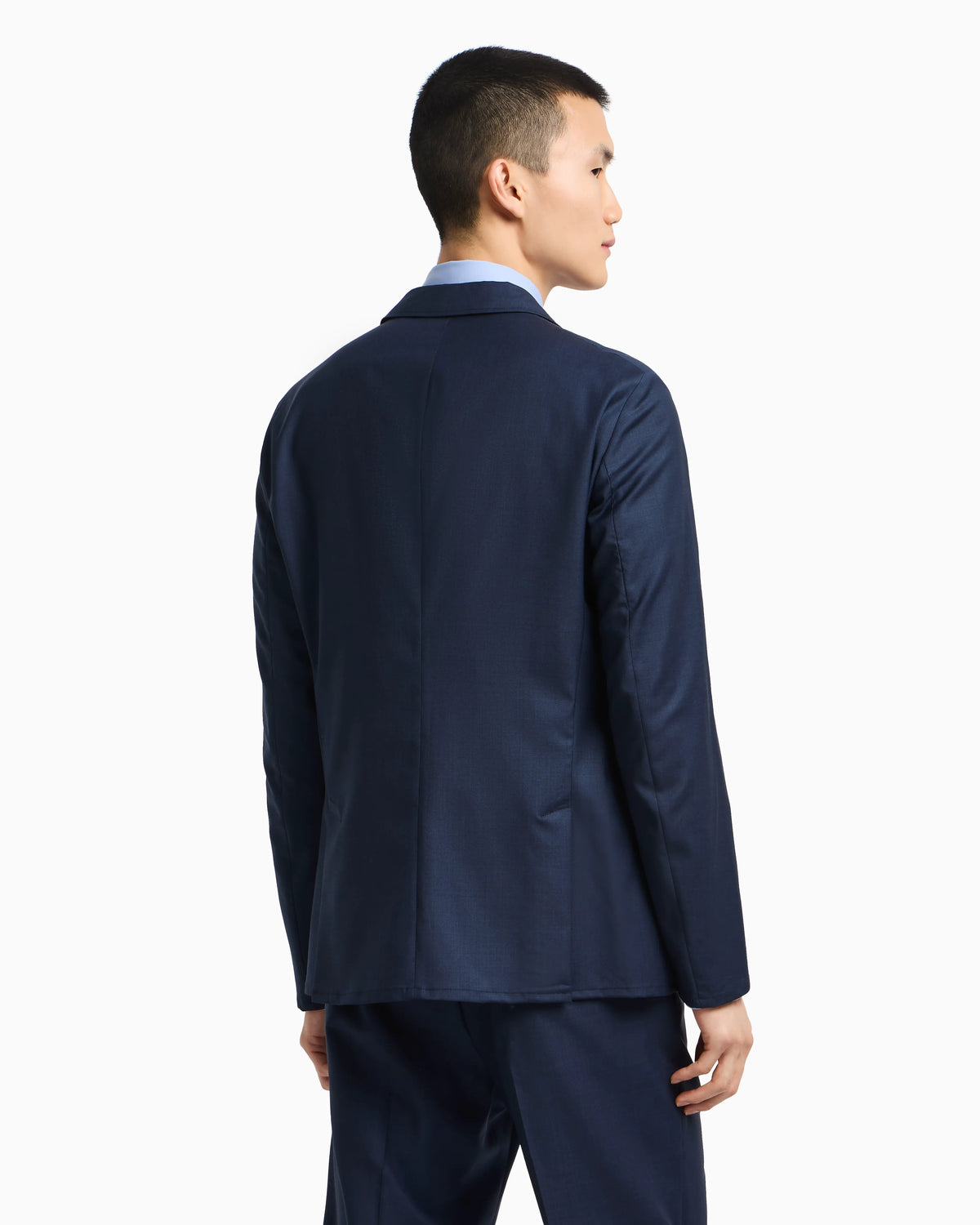 Icon single-breasted jacket in tropical light wool canvas