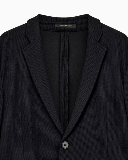 Blazer in techno jersey piquet with regular fit