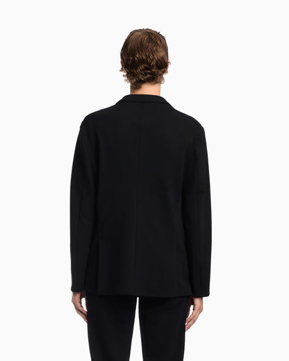 Blazer in techno jersey piquet with regular fit