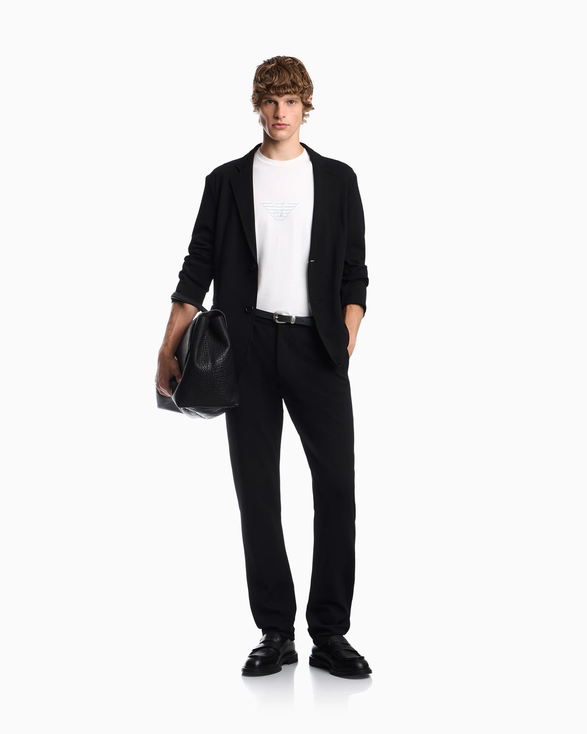 Blazer in techno jersey piquet with regular fit