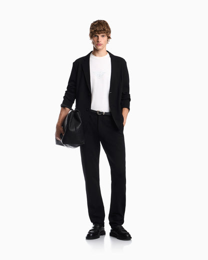 Blazer in techno jersey piquet with regular fit