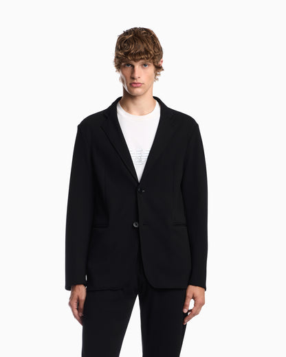 Blazer in techno jersey piquet with regular fit