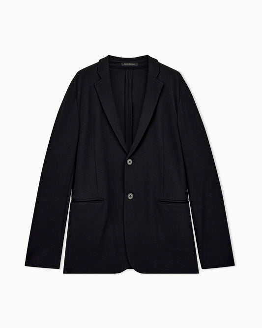 Blazer in techno jersey piquet with regular fit