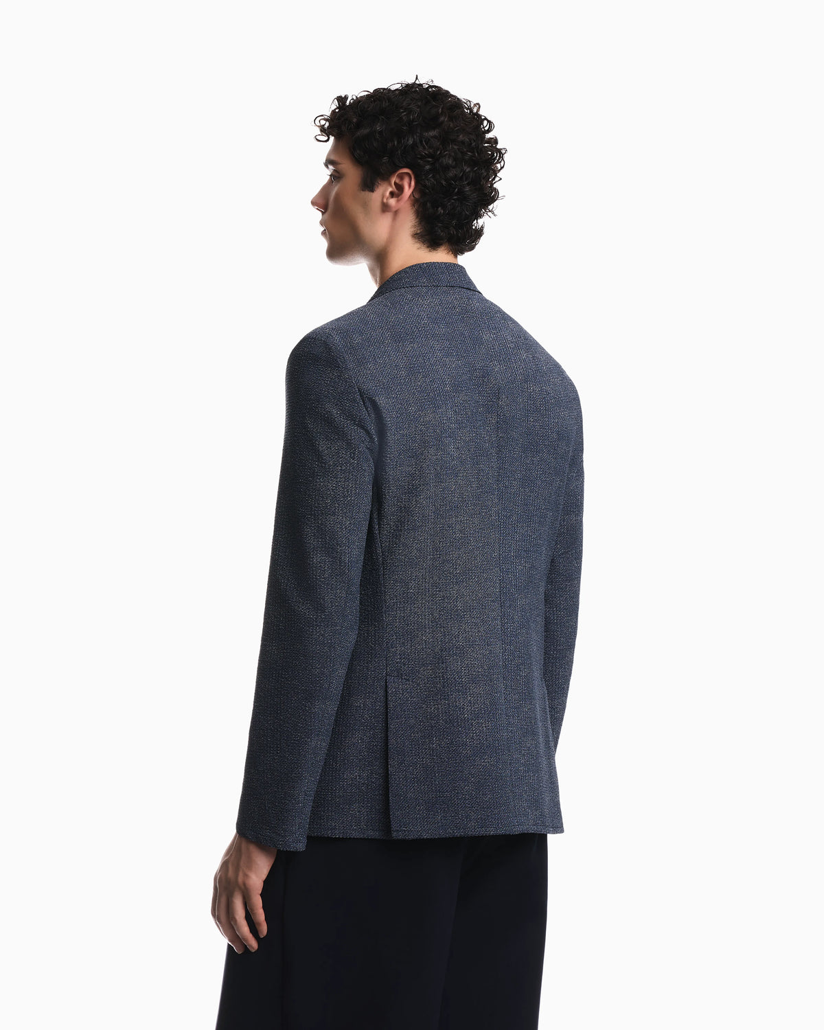 Unlined blazer in printed seersucker