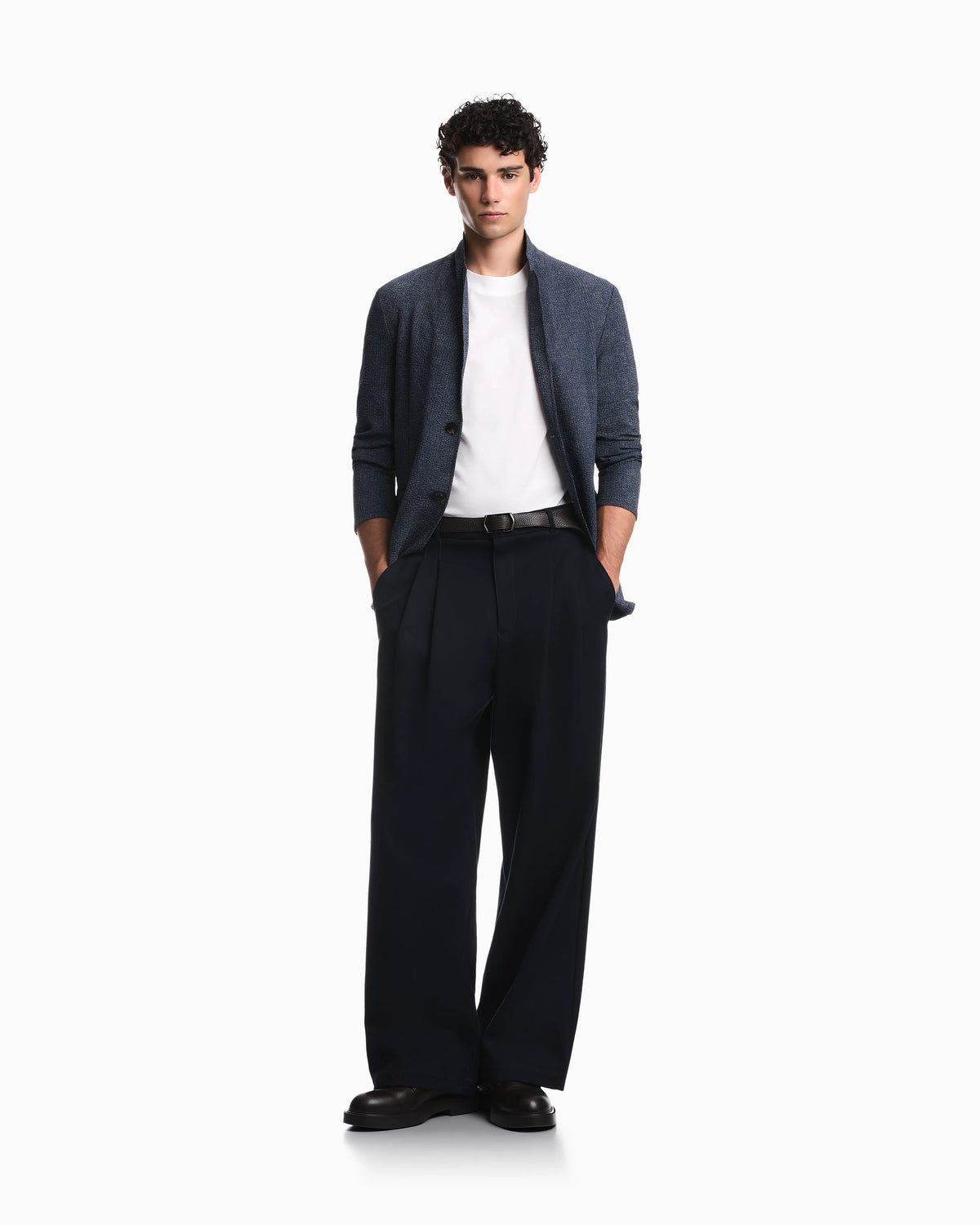 Unlined blazer in printed seersucker
