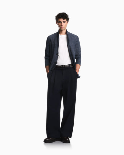 Unlined blazer in printed seersucker