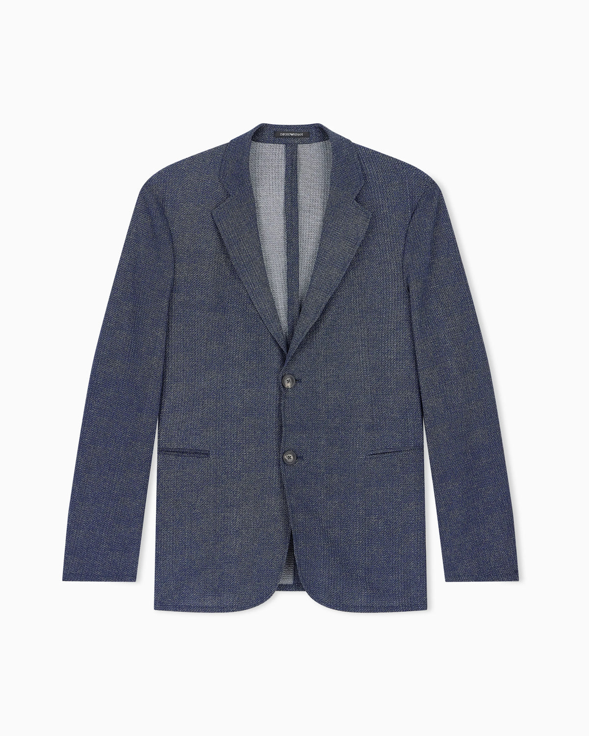 Unlined blazer in printed seersucker