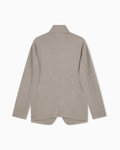 Unlined blazer in textured virgin wool jersey with pockets
