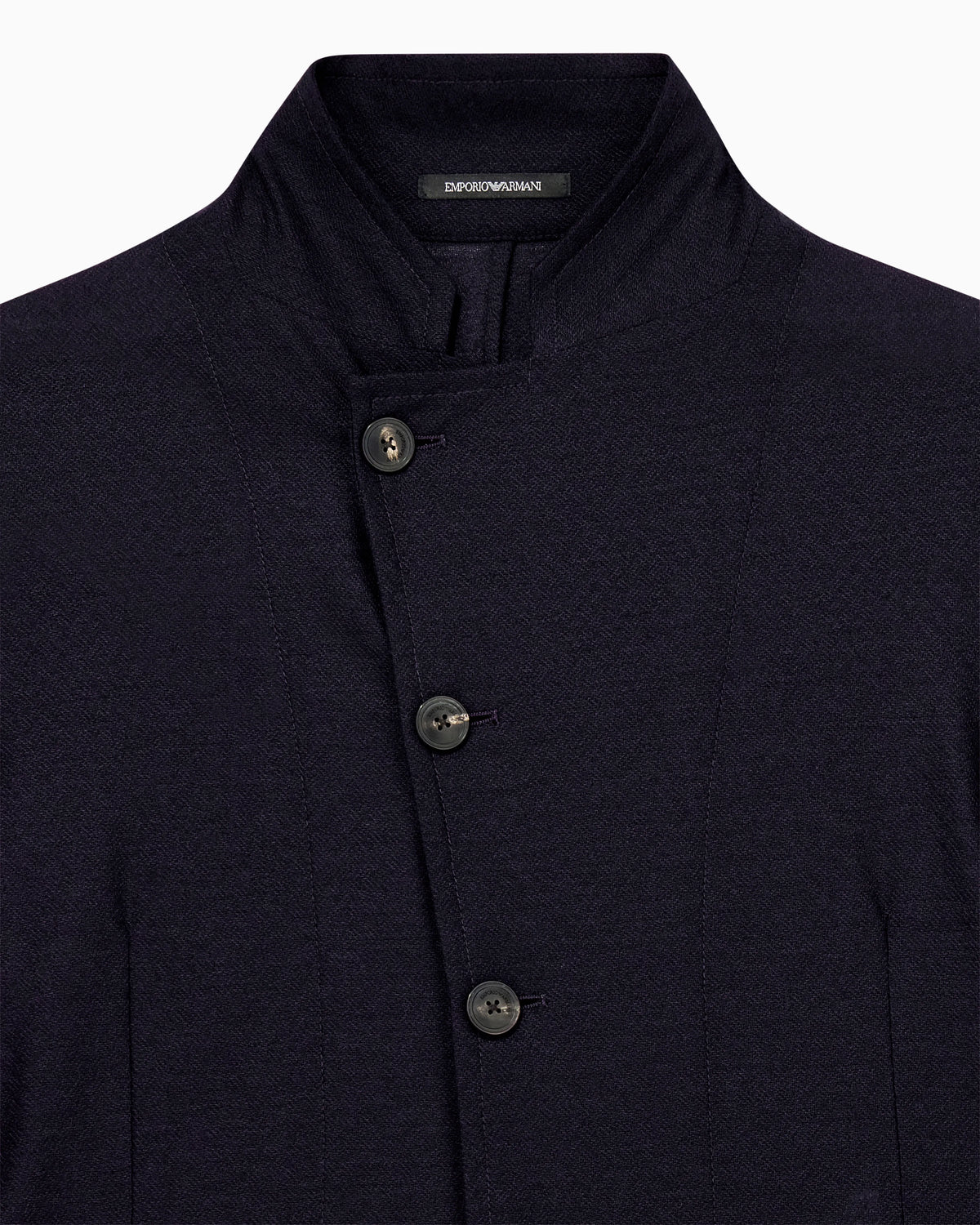 Unlined blazer in textured virgin wool jersey with pockets
