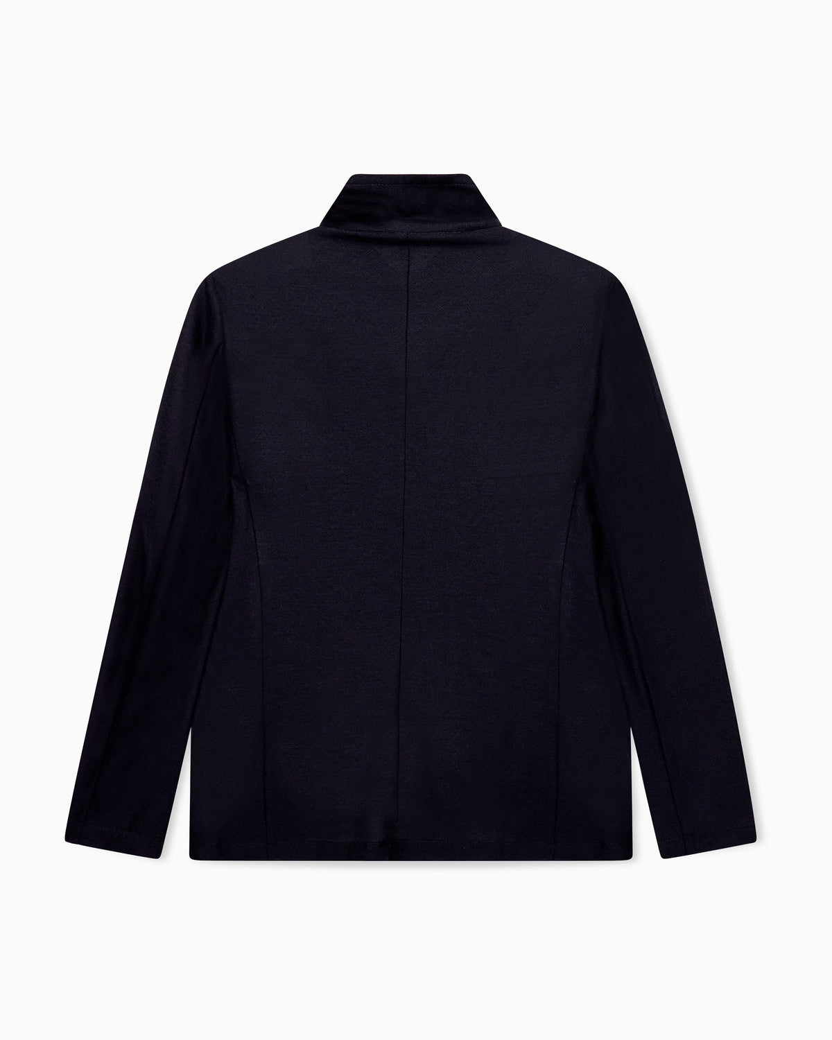 Unlined blazer in textured virgin wool jersey with pockets