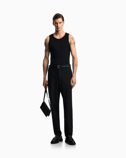 Technical jersey trousers with 3D-effect micro texture
