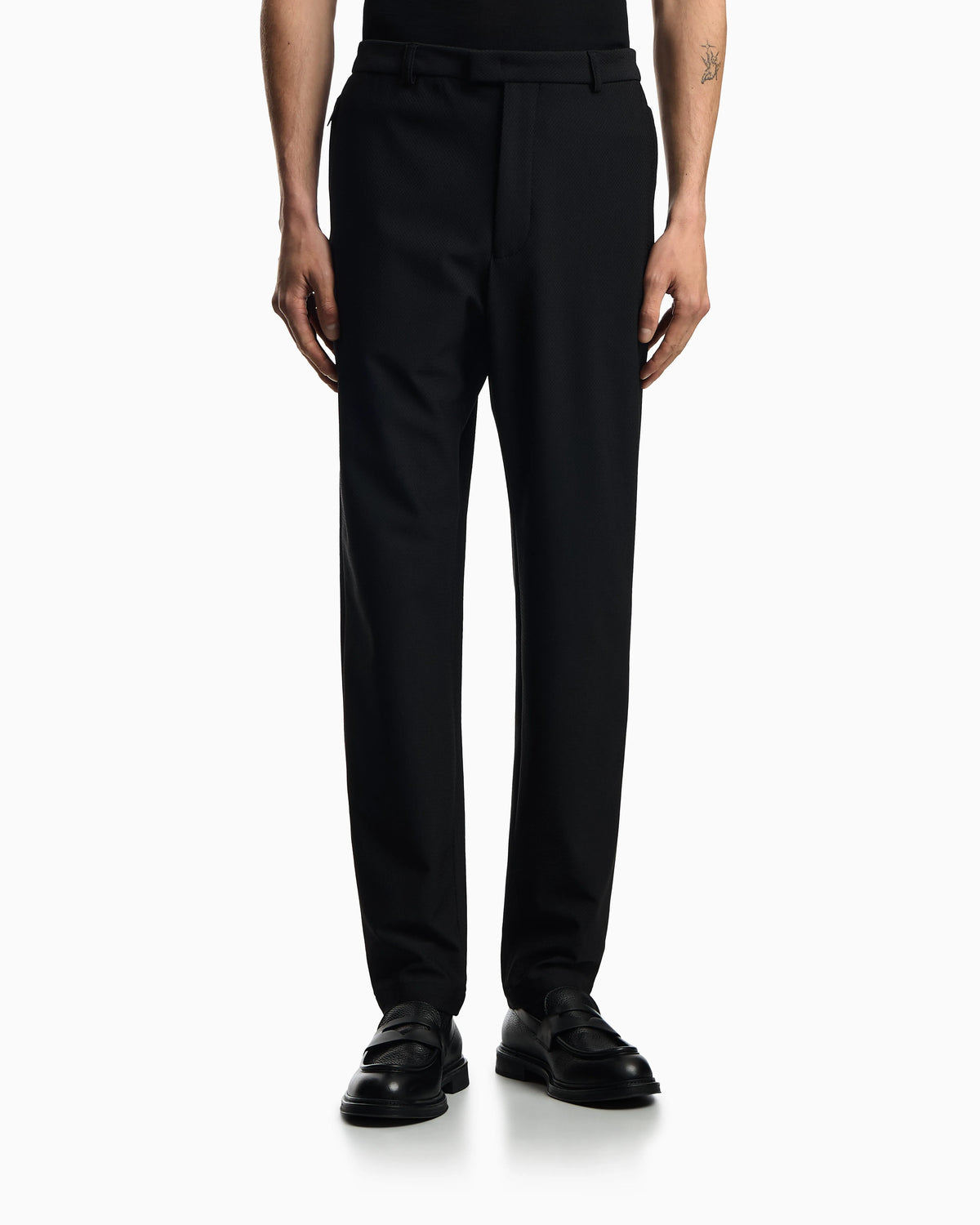 Technical jersey trousers with 3D-effect micro texture