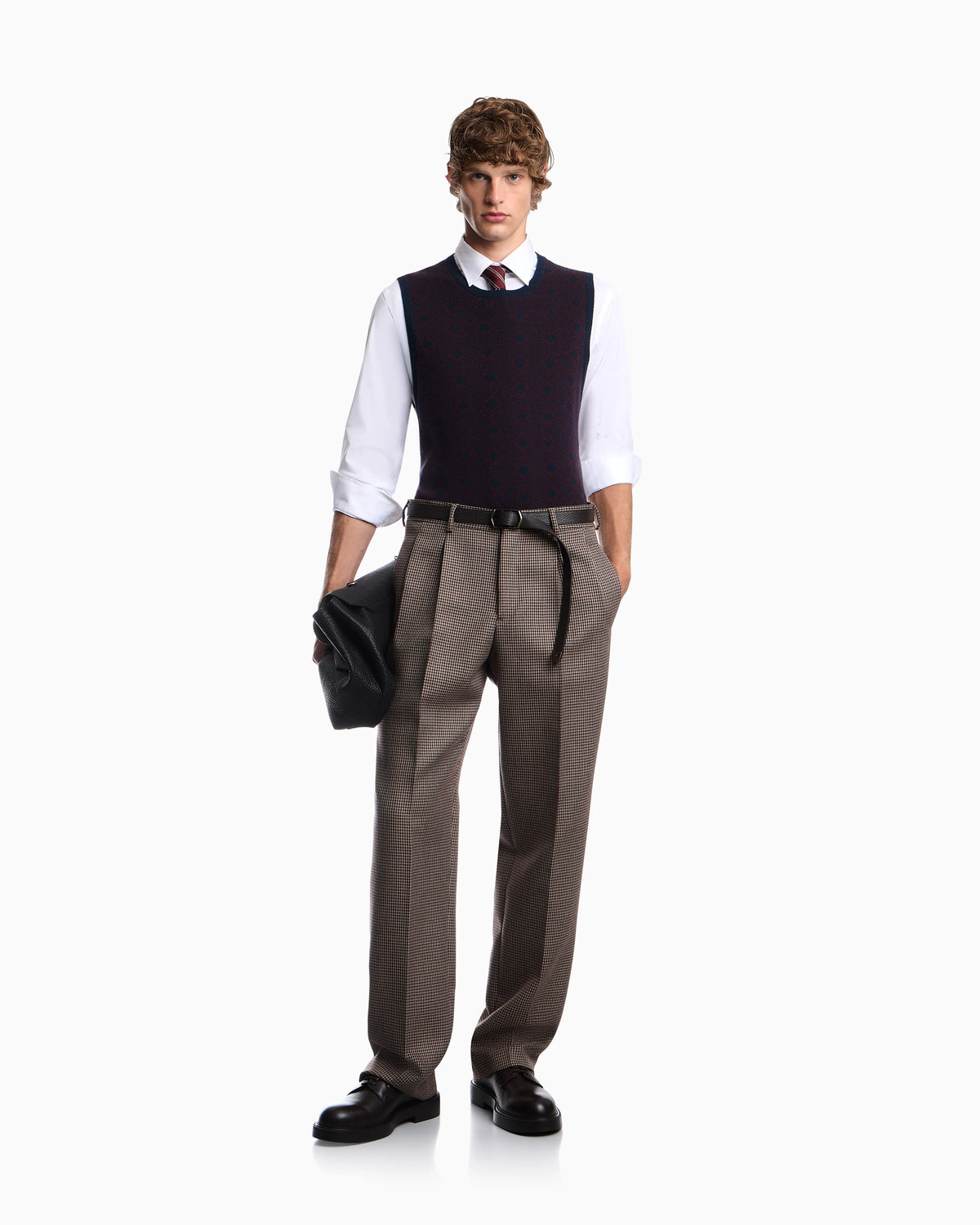 Trousers in checked tweed