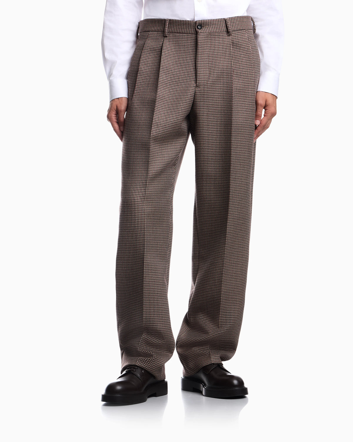 Trousers in checked tweed