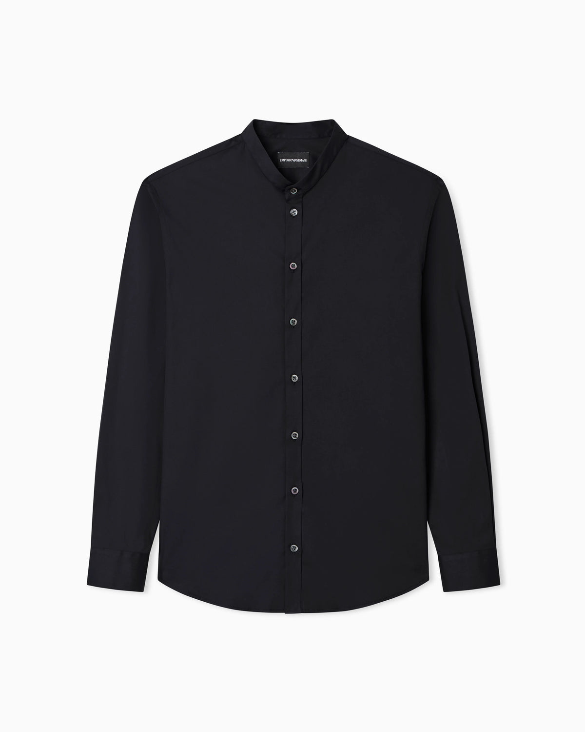 Shirt with guru collar in technical stretch cotton