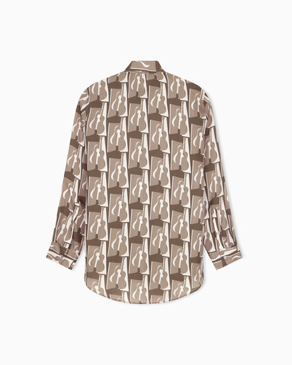 Printed shirt with a classic collar and abstract pattern