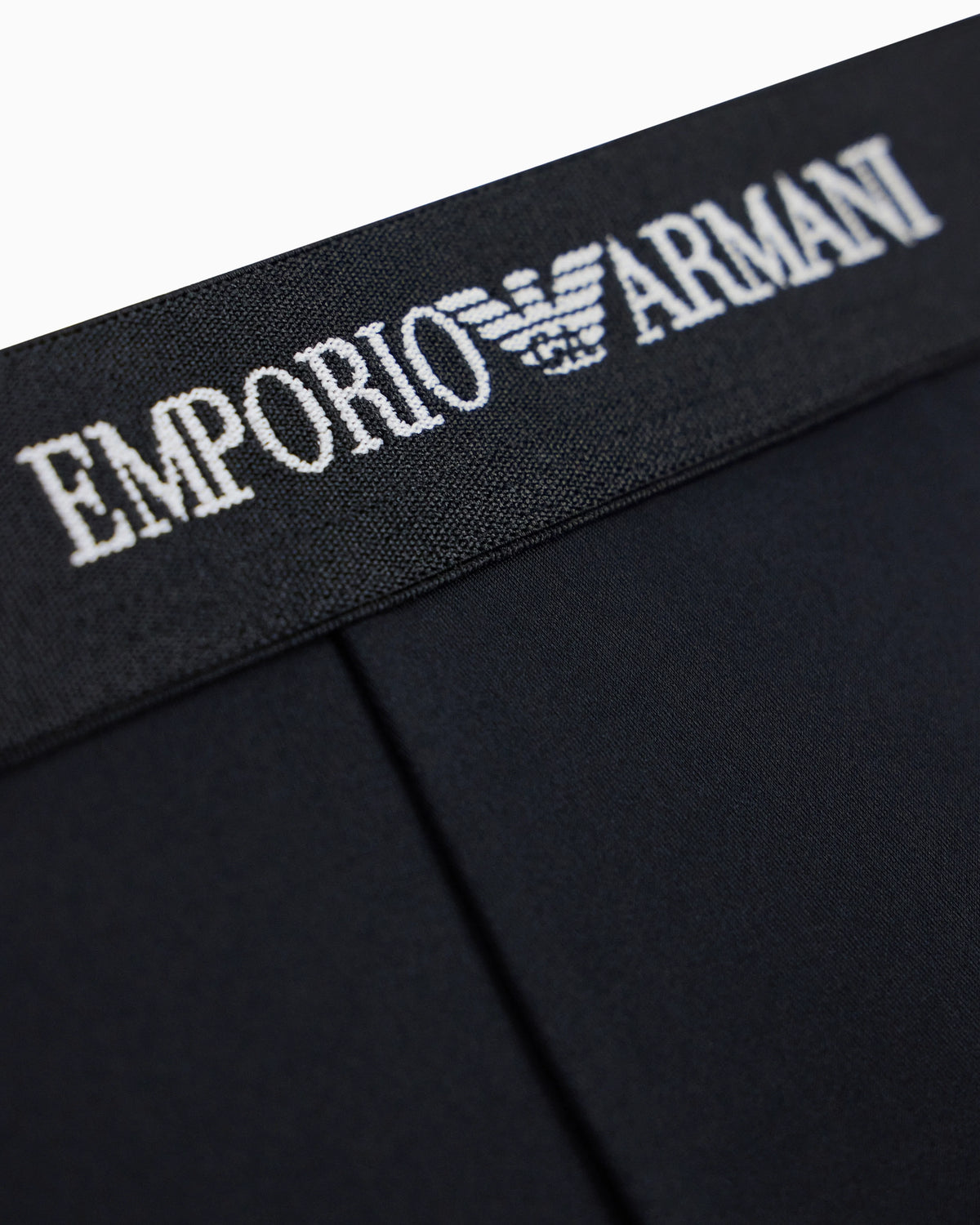 Microfiber jersey trunks with an elastic logo waistband