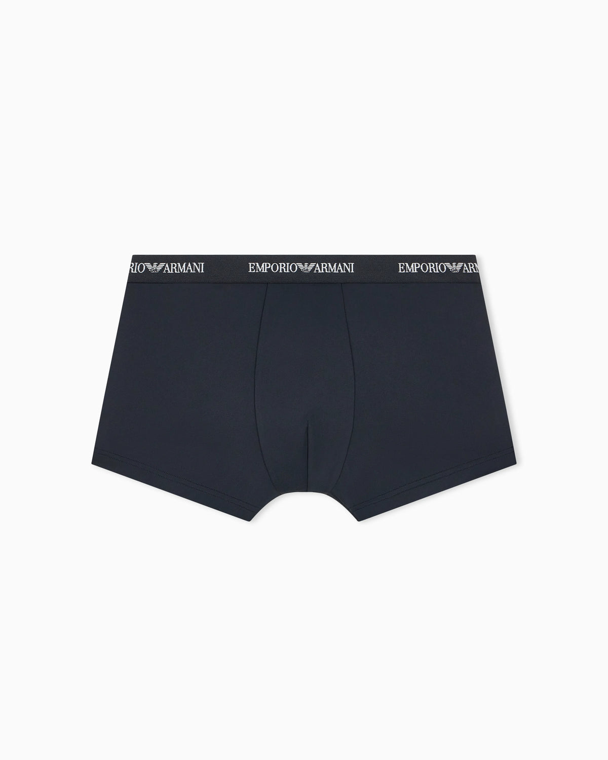 Microfiber jersey trunks with an elastic logo waistband