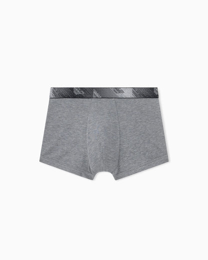 Tech wool jersey trunk with a patterned logo waistband
