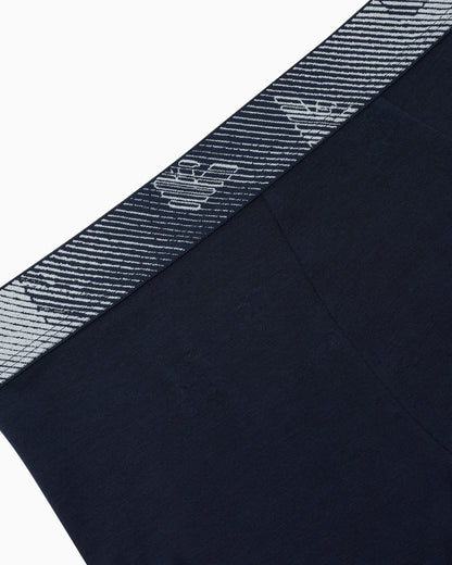 Tech wool jersey trunk with a patterned logo waistband
