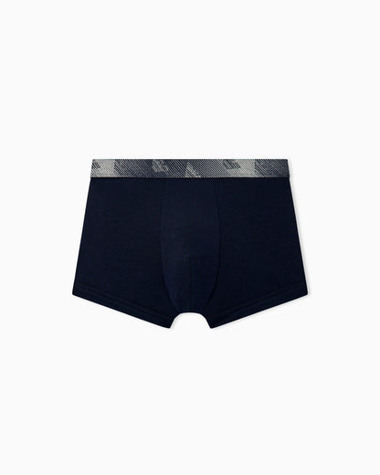 Tech wool jersey trunk with a patterned logo waistband