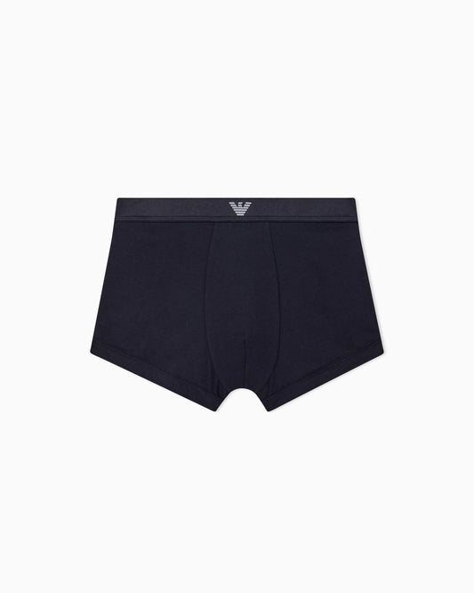 Trunks in stretch cotton jersey with logo waistband