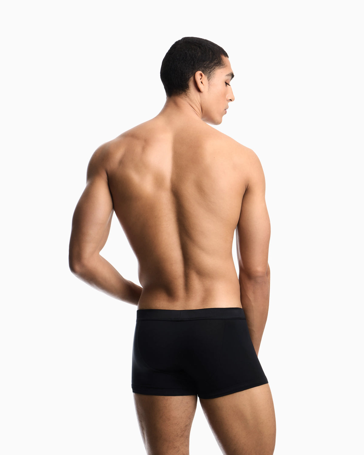 Trunks in stretch cotton jersey with logo waistband