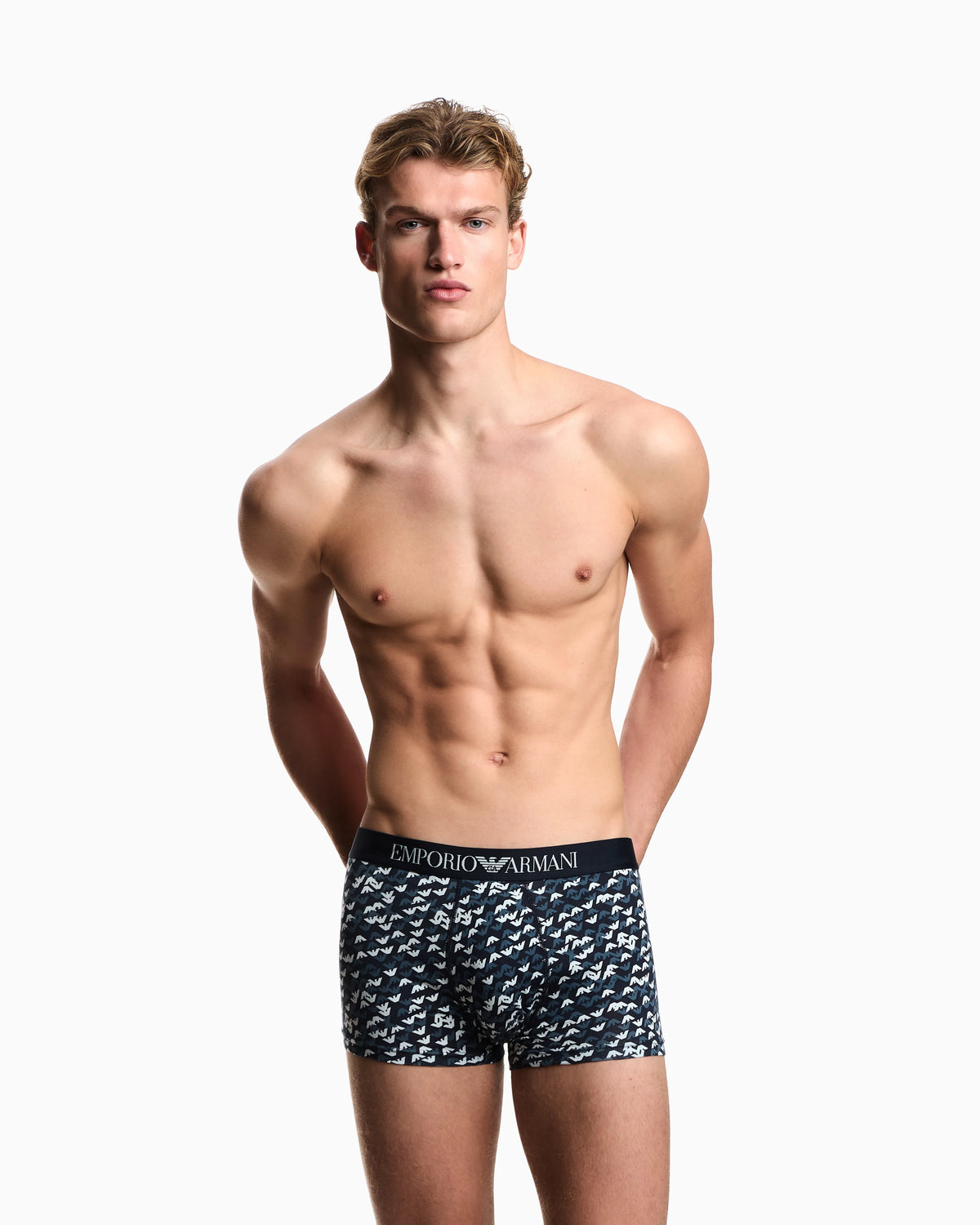 Boxer briefs in an all-over logo print jersey
