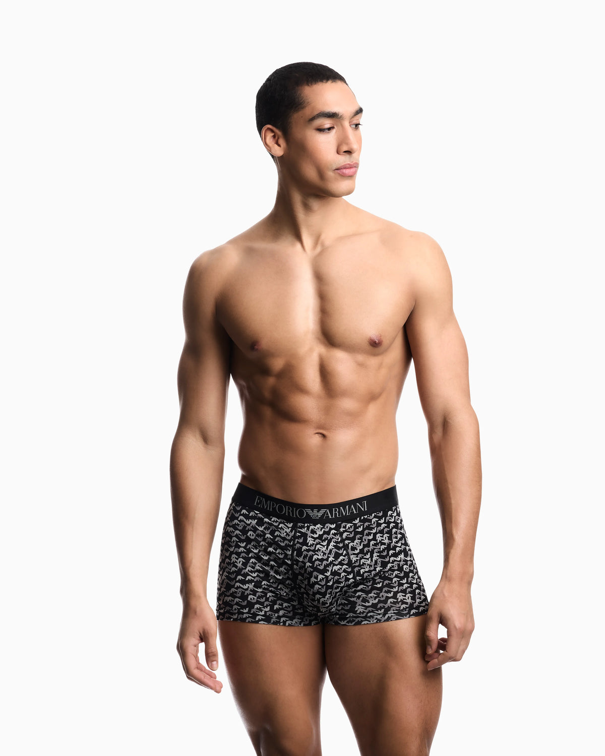 Boxer briefs in an all-over logo print jersey