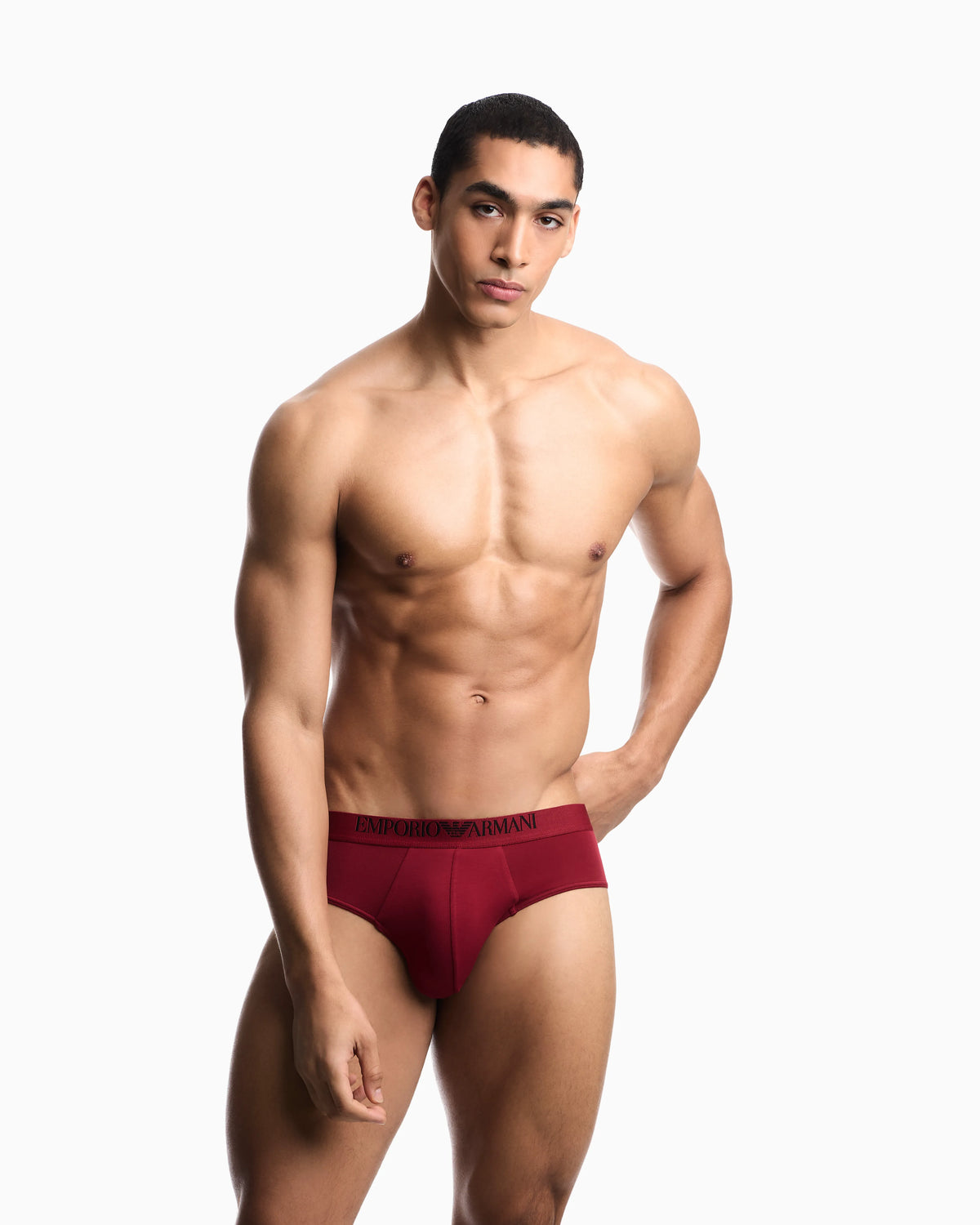 Two-pack of eco viscose jersey briefs with logo waistband